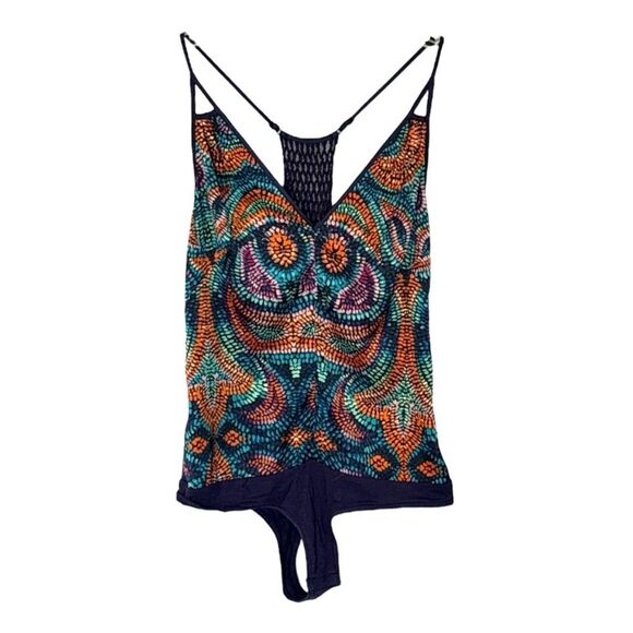 Bebe | Women’s Spaghetti Strap Purple Bodysuit Tank Top - Picture 1 of 13